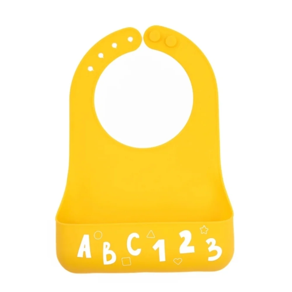 Bella Tunno Little Bites Silicone Bib NWT Learn to Eat Beginner 0+ ABCs Yellow